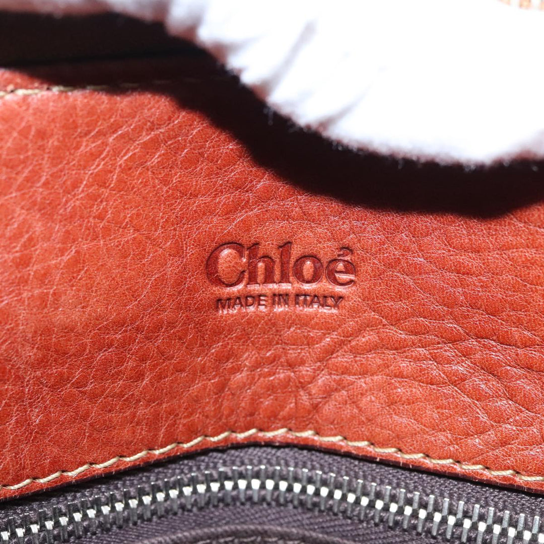 Chloe Edith Hand Bag Leather Brown Silver yk16622