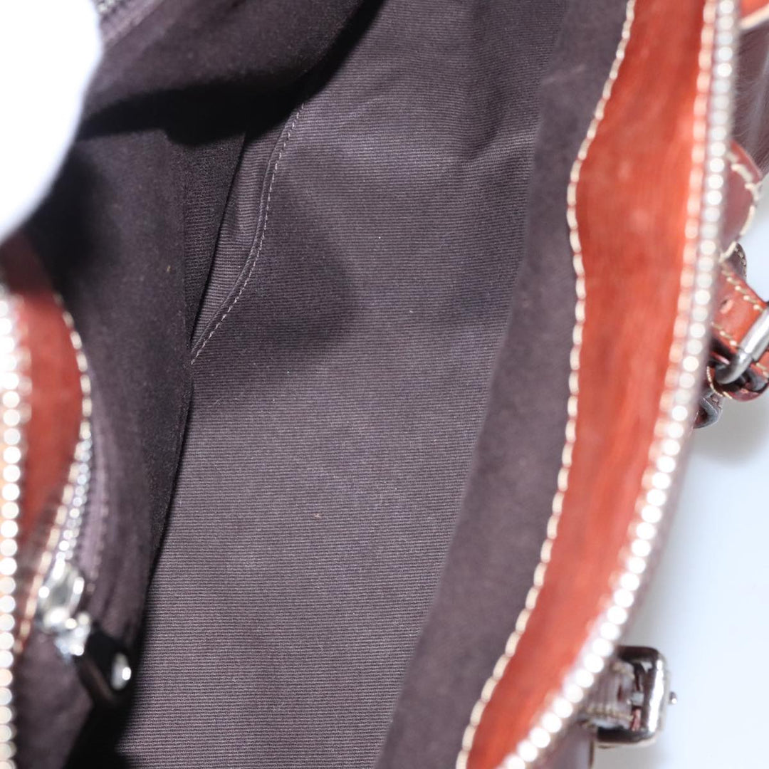 Chloe Edith Hand Bag Leather Brown Silver yk16622