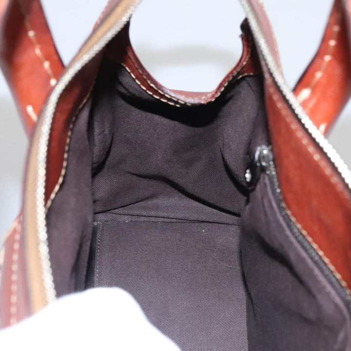 Chloe Edith Hand Bag Leather Brown Silver yk16622
