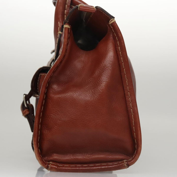 Chloe Edith Hand Bag Leather Brown Silver yk16622