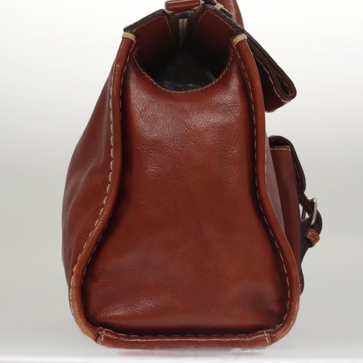 Chloe Edith Hand Bag Leather Brown Silver yk16622