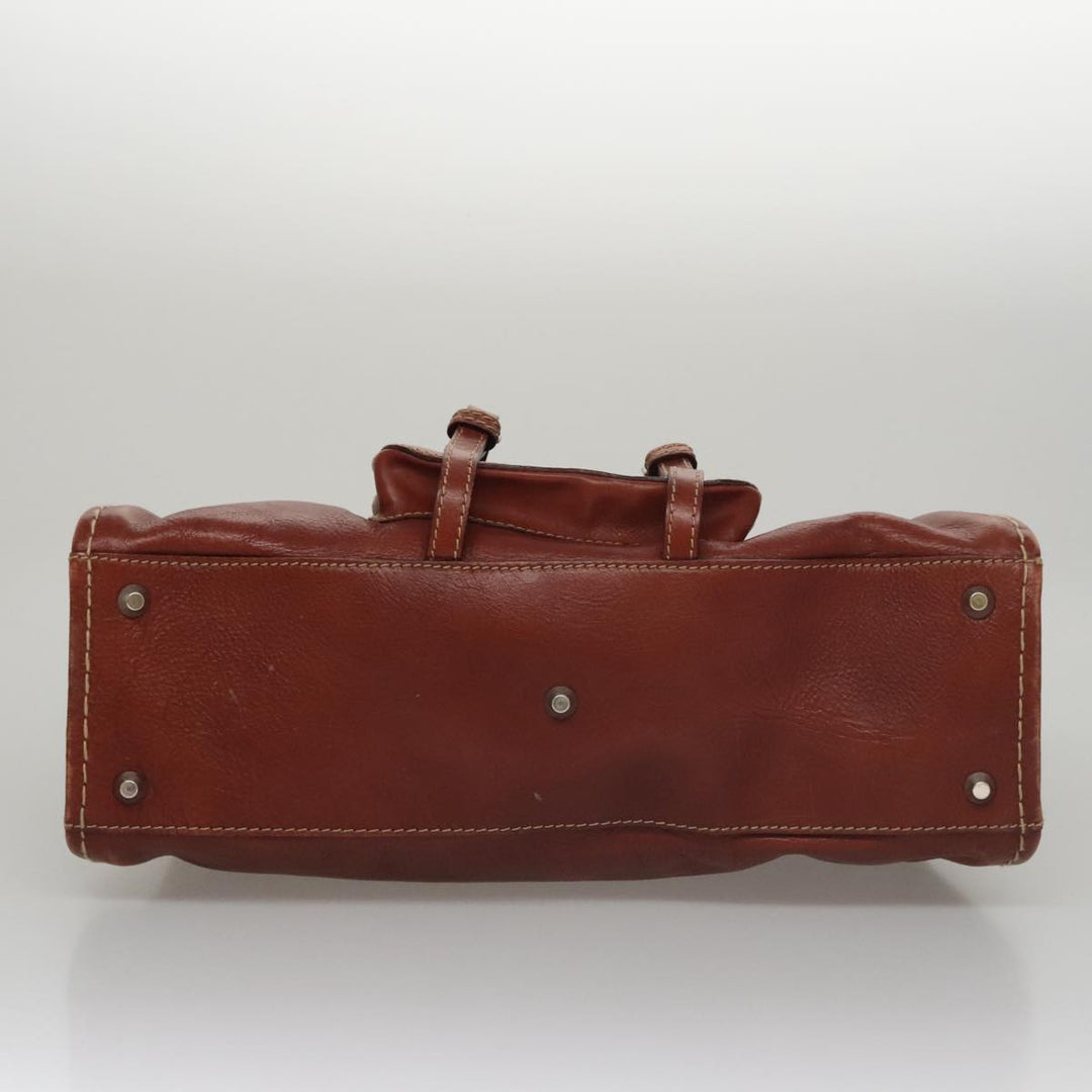 Chloe Edith Hand Bag Leather Brown Silver yk16622