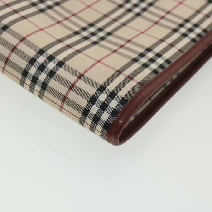 Burberry Nova Check Shoulder Bag Canvas Beige Wine Red black Auth yk5688