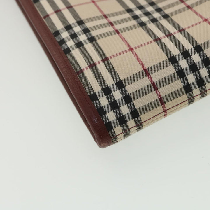 Burberry Nova Check Shoulder Bag Canvas Beige Wine Red black Auth yk5688