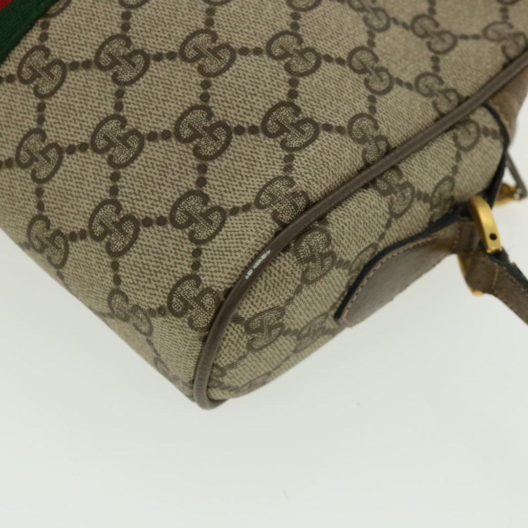 GUCCI GG Canvas Web Sherry Line Shoulder Bag Beige Green 98.02.004  yk5881B