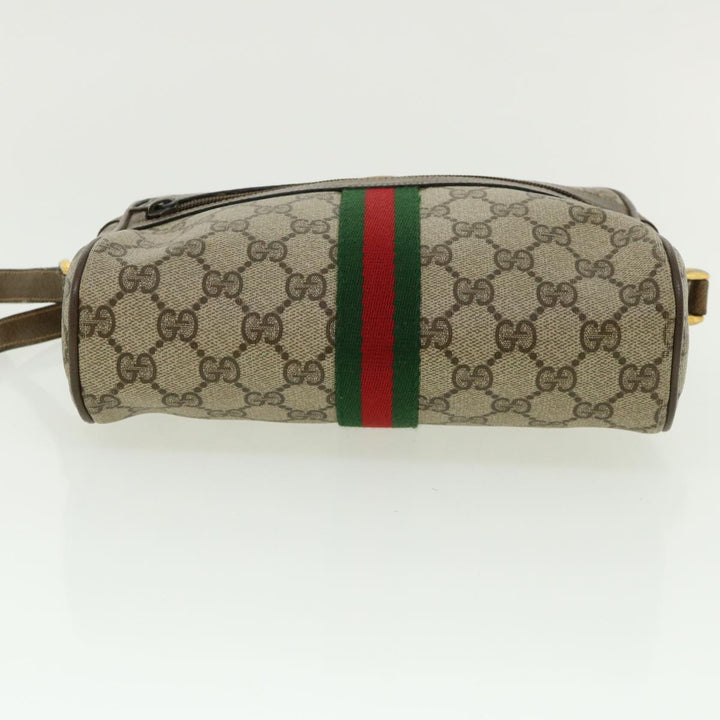 GUCCI GG Canvas Web Sherry Line Shoulder Bag Beige Green 98.02.004  yk5881B