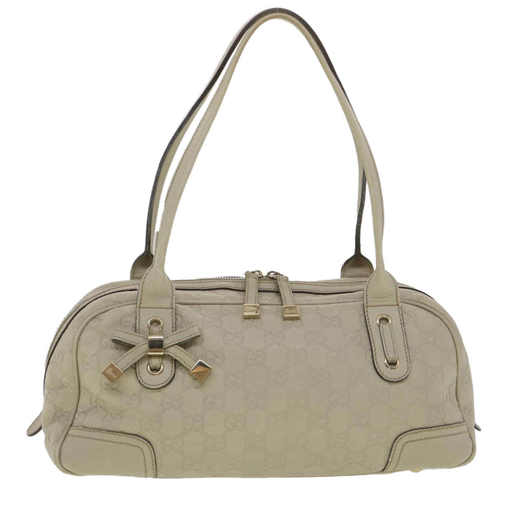 GUCCI ssima Shoulder Bag Leather White 161720  yk6036