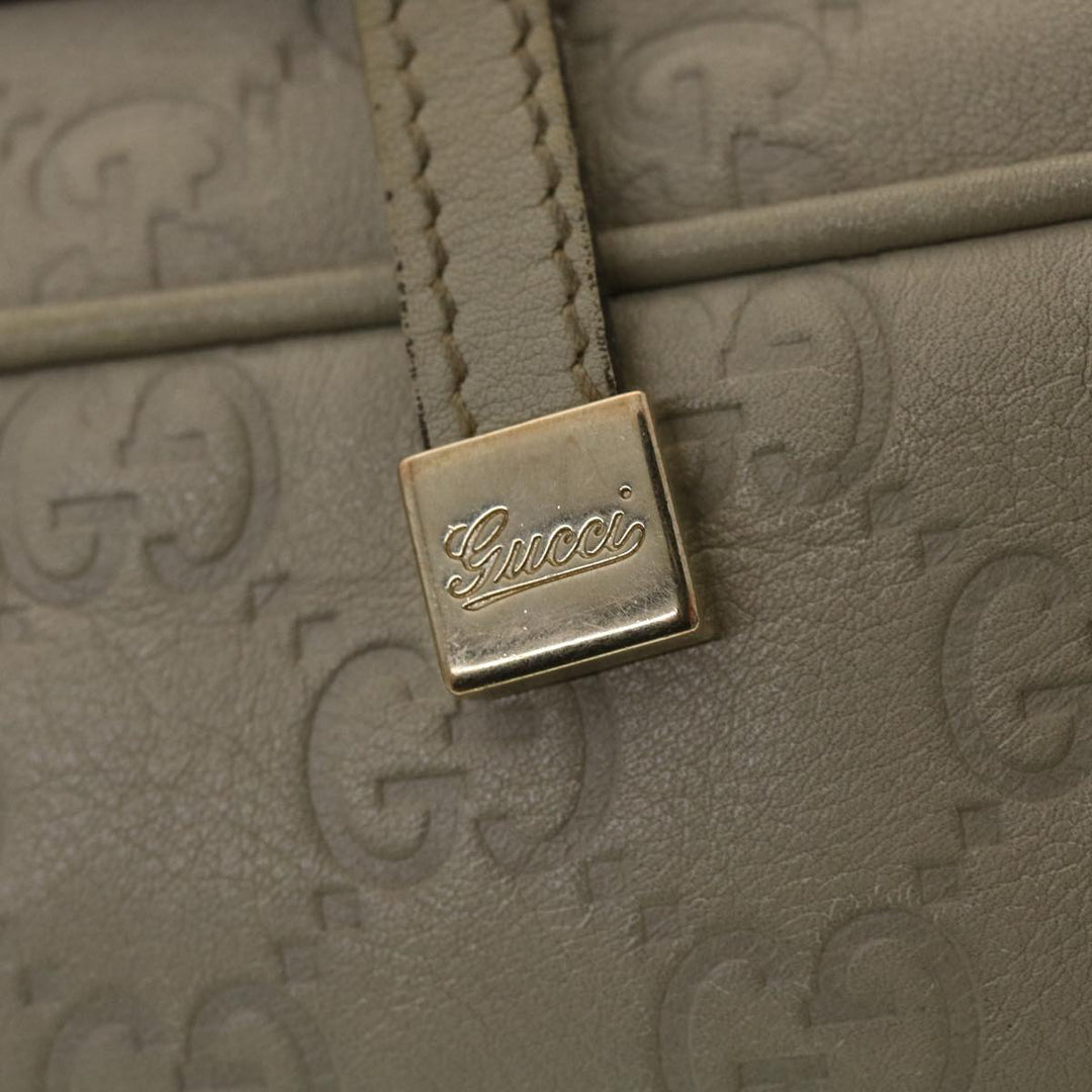 GUCCI ssima Shoulder Bag Leather White 161720  yk6036