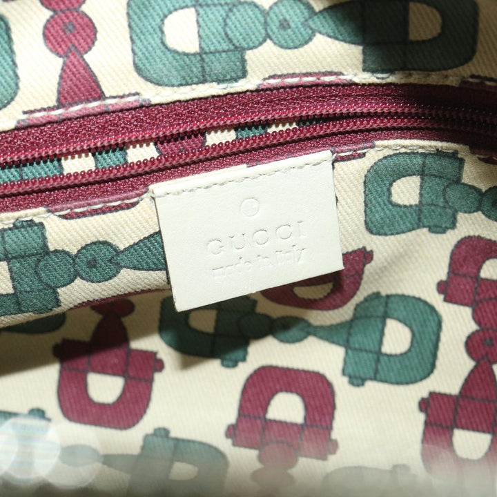 GUCCI ssima Shoulder Bag Leather White 161720  yk6036