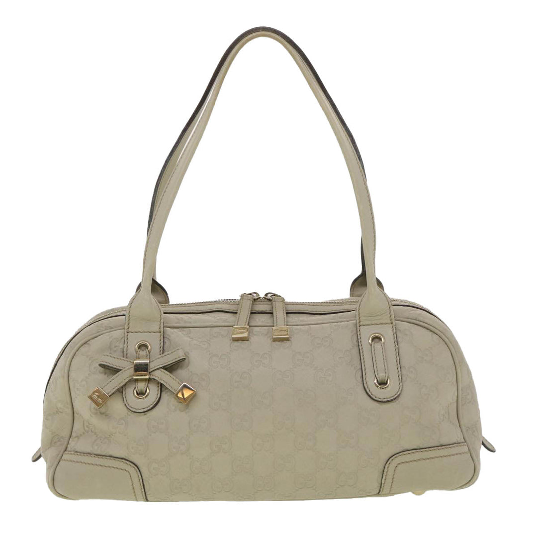 GUCCI ssima Shoulder Bag Leather White 161720  yk6036