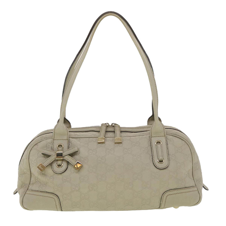 GUCCI ssima Shoulder Bag Leather White 161720  yk6036