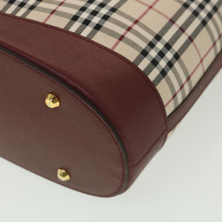 Burberry Nova Check Tote Bag Nylon Beige Auth yk6343