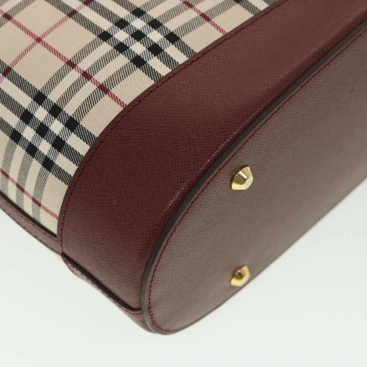 Burberry Nova Check Tote Bag Nylon Beige Auth yk6343