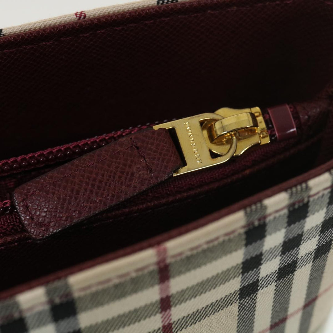 Burberry Nova Check Tote Bag Nylon Beige Auth yk6343