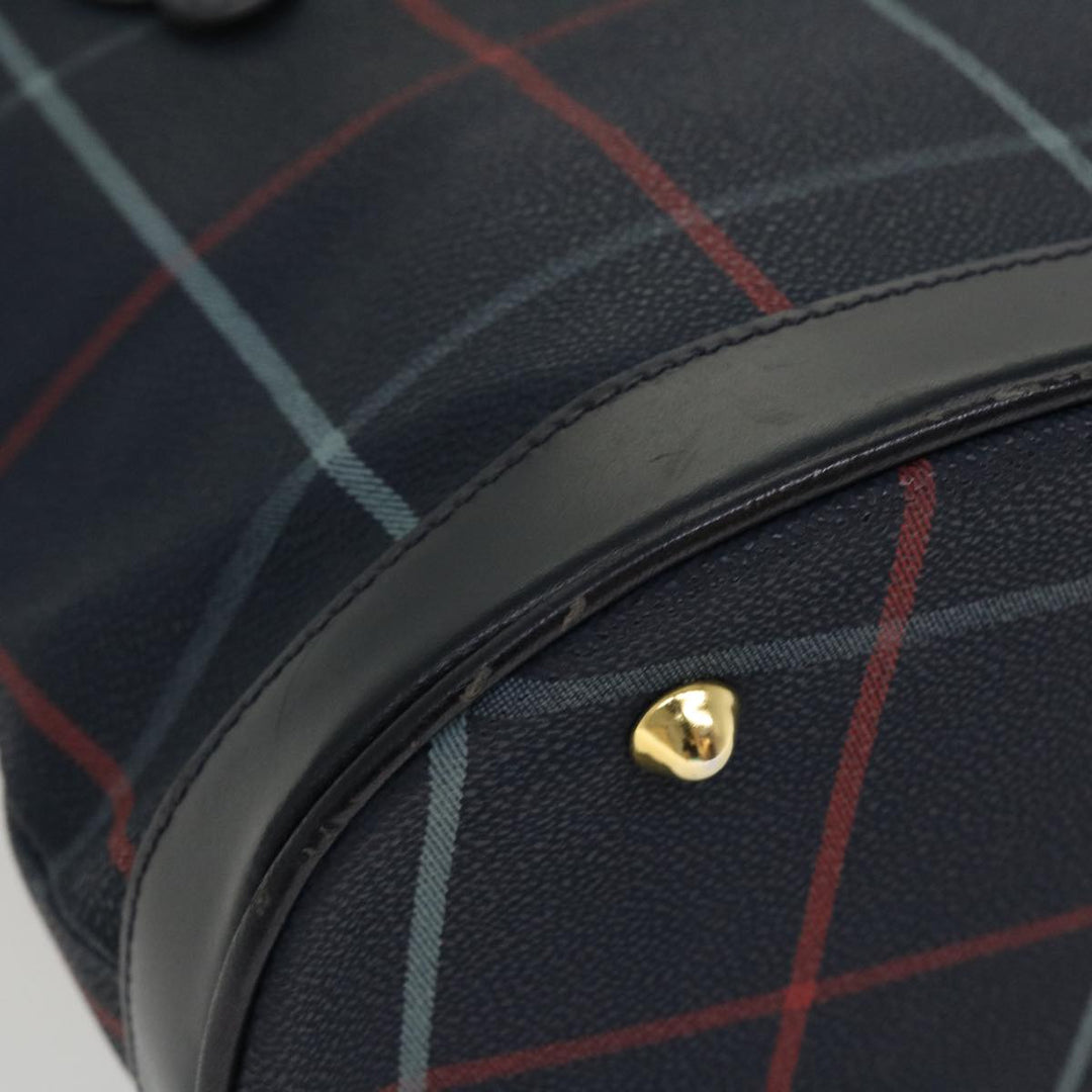 BURBERRYSs Nova Check Shoulder Bag PVC Leather Navy Auth yk7007B