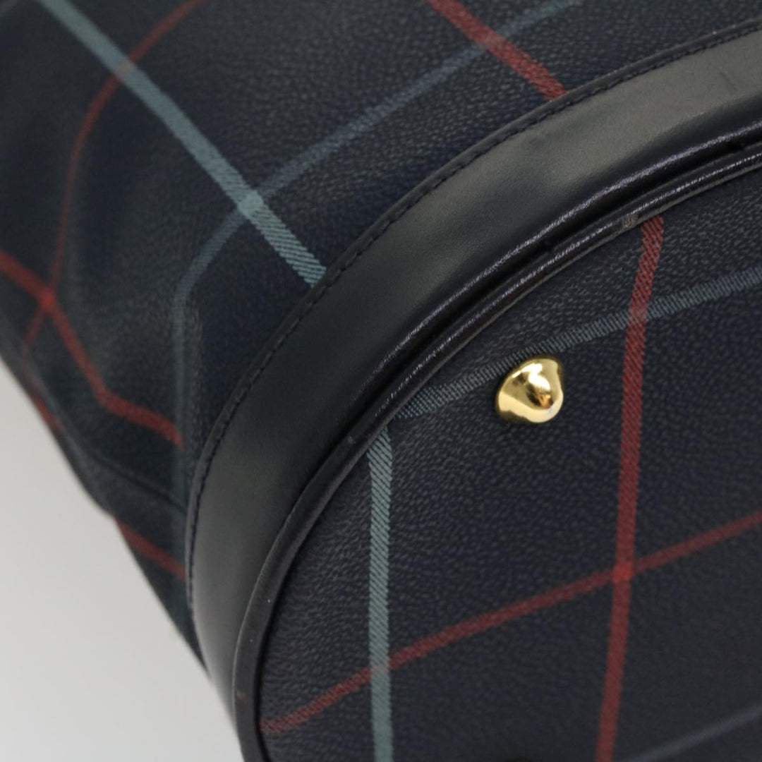 BURBERRYSs Nova Check Shoulder Bag PVC Leather Navy Auth yk7007B