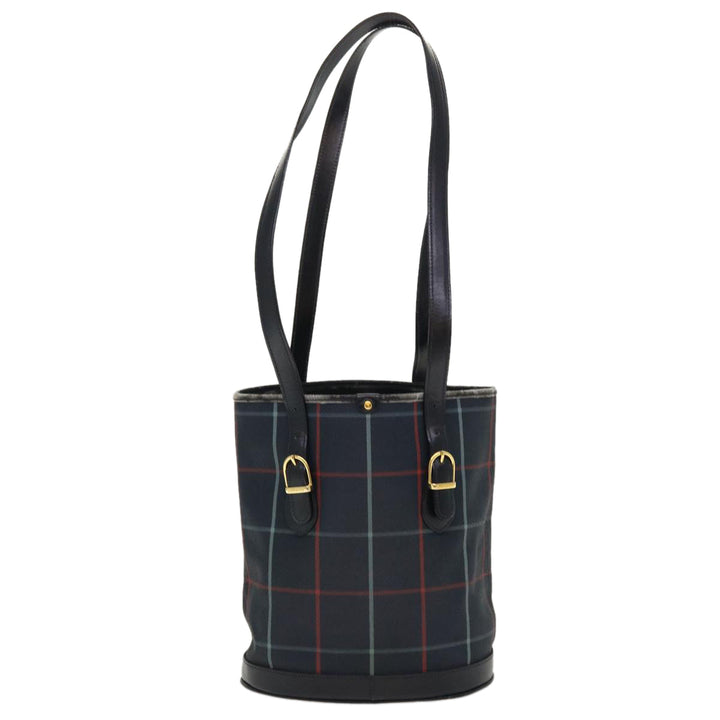 BURBERRYSs Nova Check Shoulder Bag PVC Leather Navy Auth yk7007B
