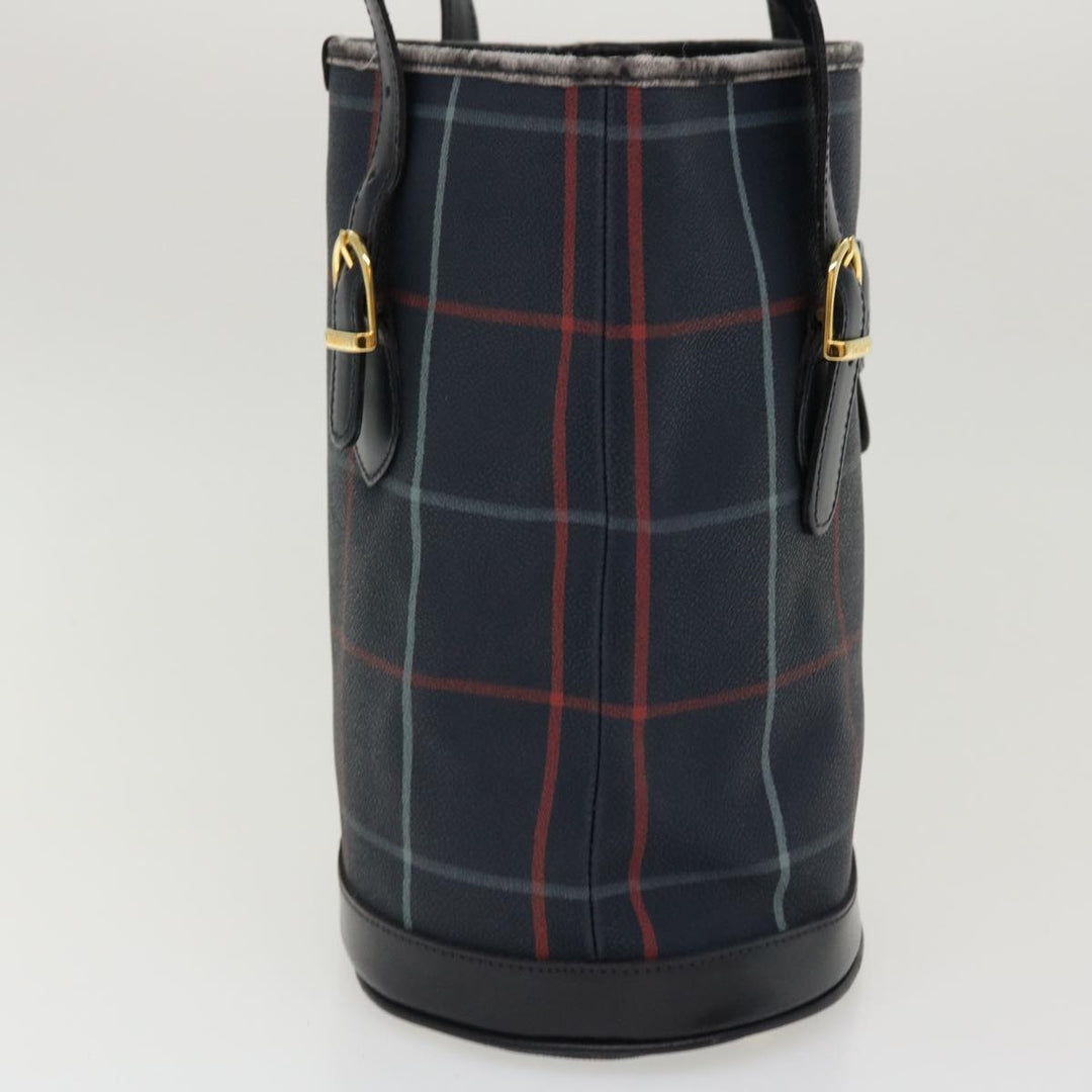 BURBERRYSs Nova Check Shoulder Bag PVC Leather Navy Auth yk7007B
