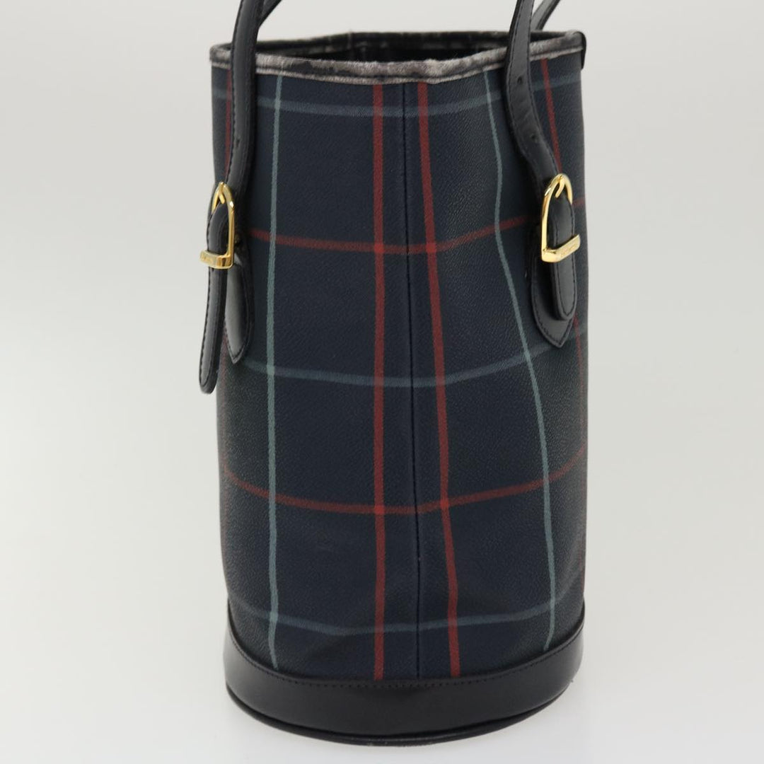 BURBERRYSs Nova Check Shoulder Bag PVC Leather Navy Auth yk7007B