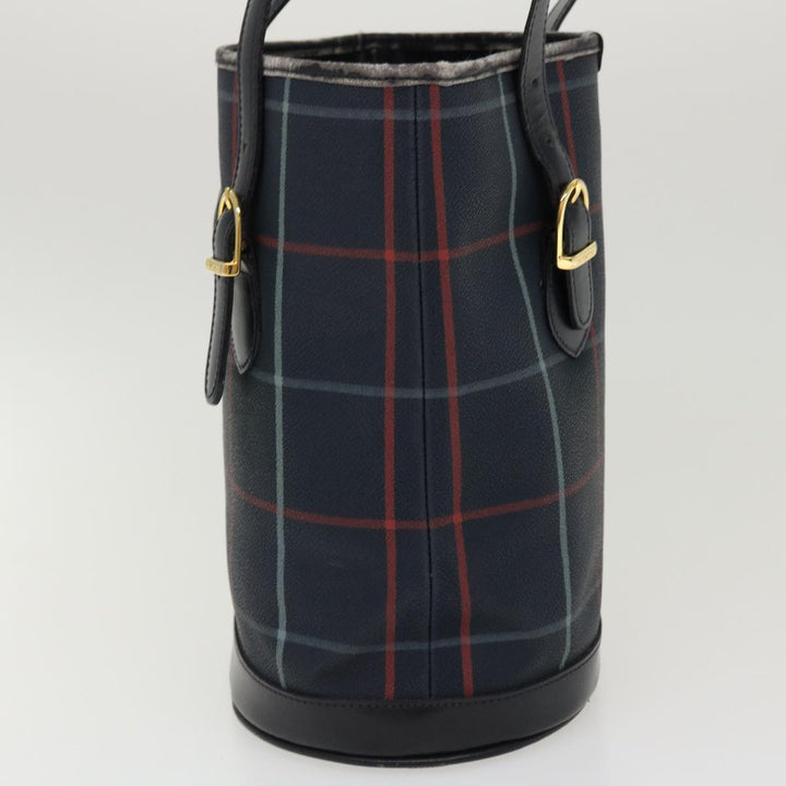 BURBERRYSs Nova Check Shoulder Bag PVC Leather Navy Auth yk7007B