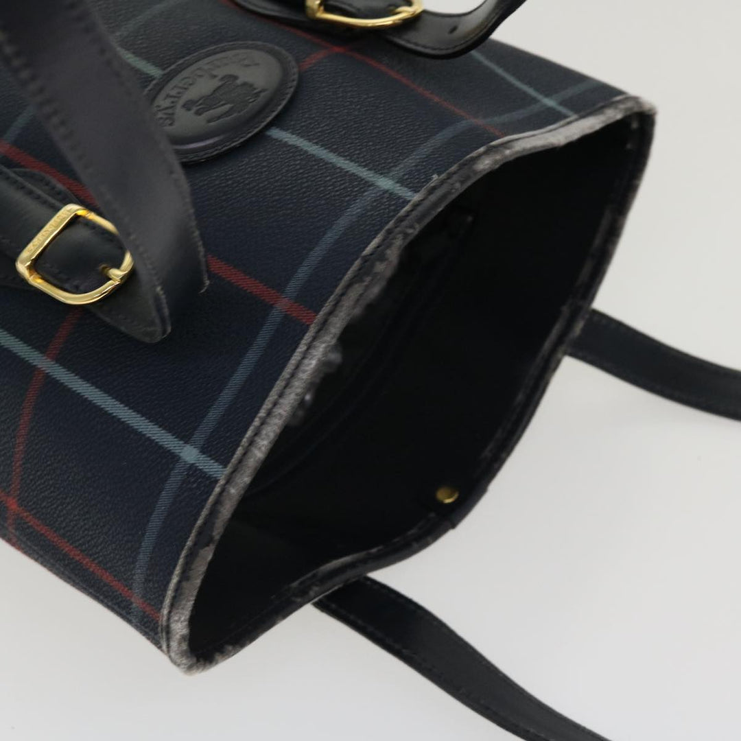 BURBERRYSs Nova Check Shoulder Bag PVC Leather Navy Auth yk7007B