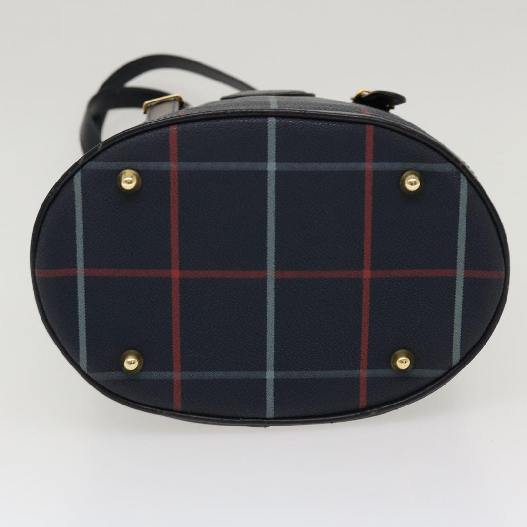 BURBERRYSs Nova Check Shoulder Bag PVC Leather Navy Auth yk7007B