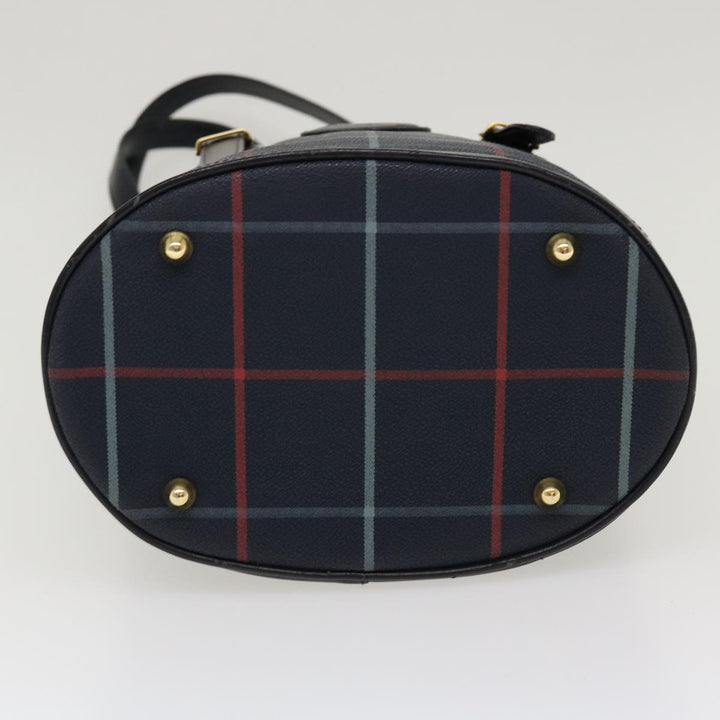 BURBERRYSs Nova Check Shoulder Bag PVC Leather Navy Auth yk7007B