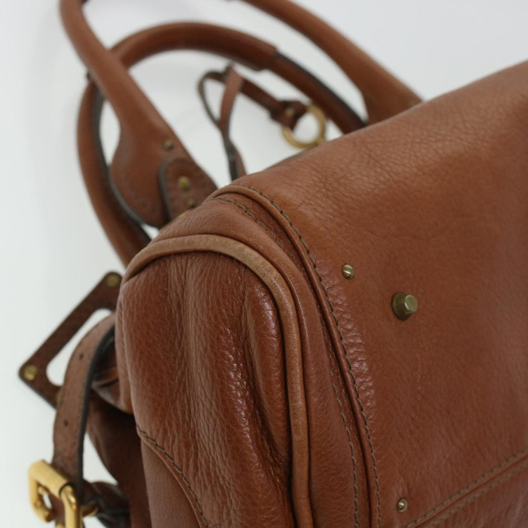 Chloe Paddington Hand Bag Leather Brown yk7253