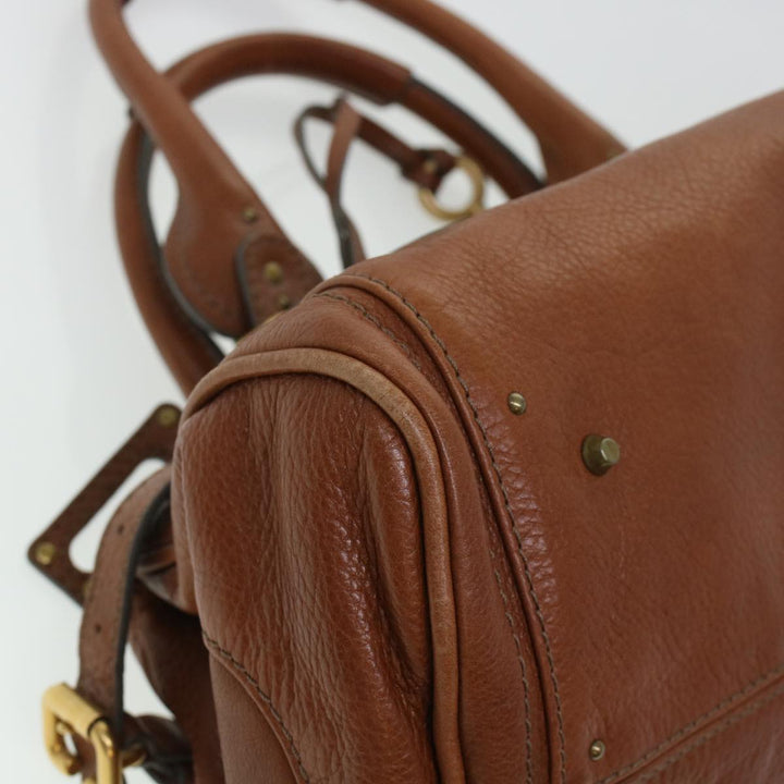 Chloe Paddington Hand Bag Leather Brown yk7253