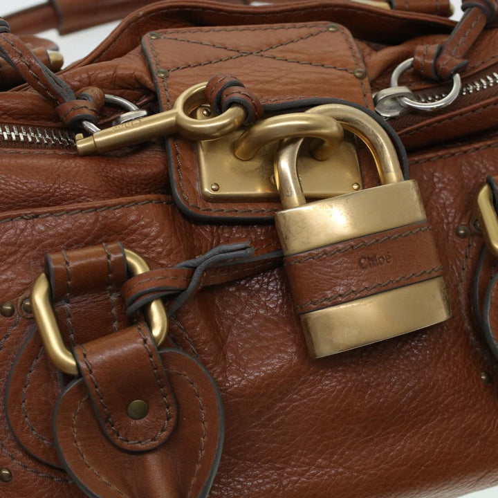 Chloe Paddington Hand Bag Leather Brown yk7253