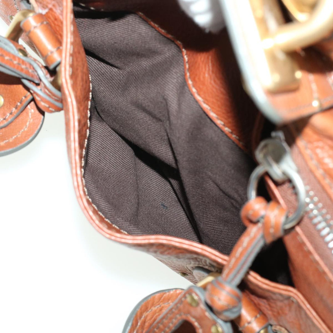 Chloe Paddington Hand Bag Leather Brown yk7253