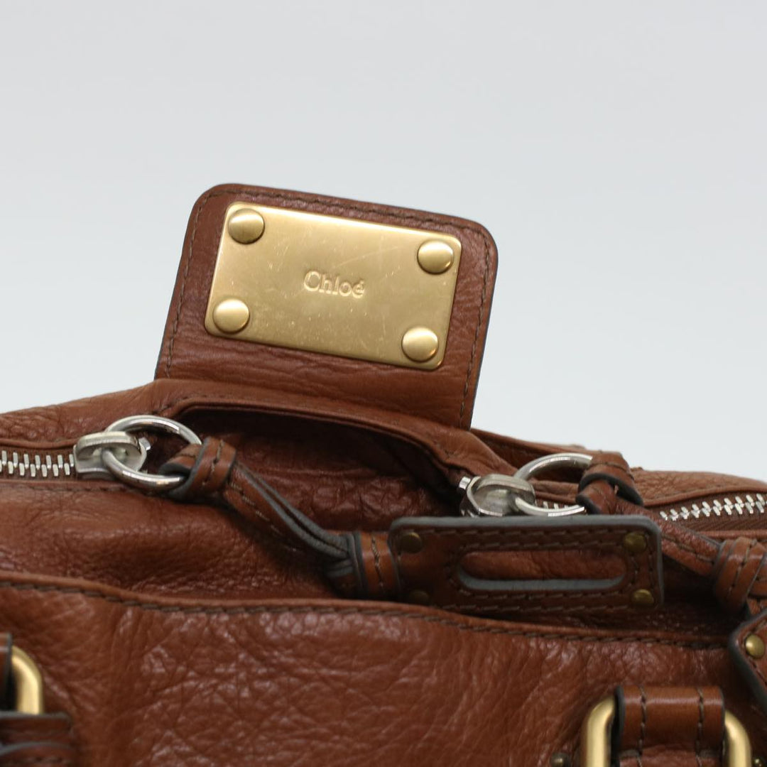 Chloe Paddington Hand Bag Leather Brown yk7253