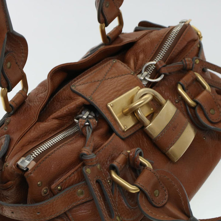 Chloe Paddington Hand Bag Leather Brown yk7253