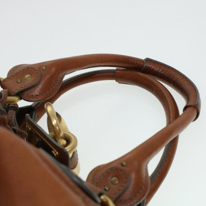 Chloe Paddington Hand Bag Leather Brown yk7253