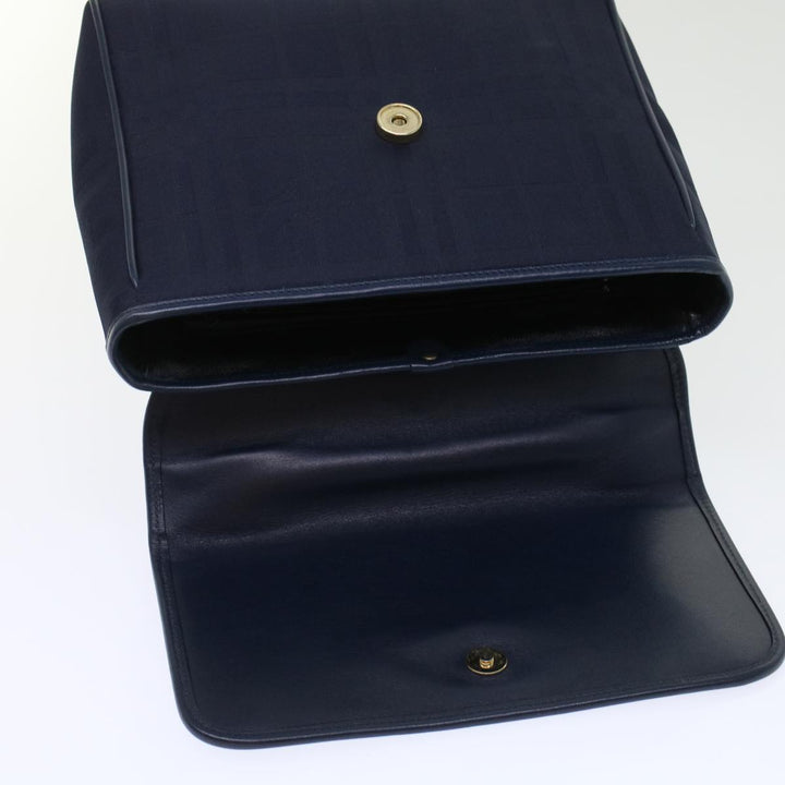 BurberrySs Nova Check Hand Bag Nylon Leather Blue Auth yk7428