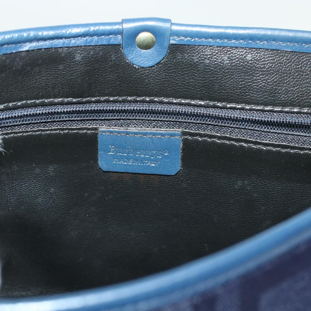 BurberrySs Nova Check Hand Bag Nylon Leather Blue Auth yk7428