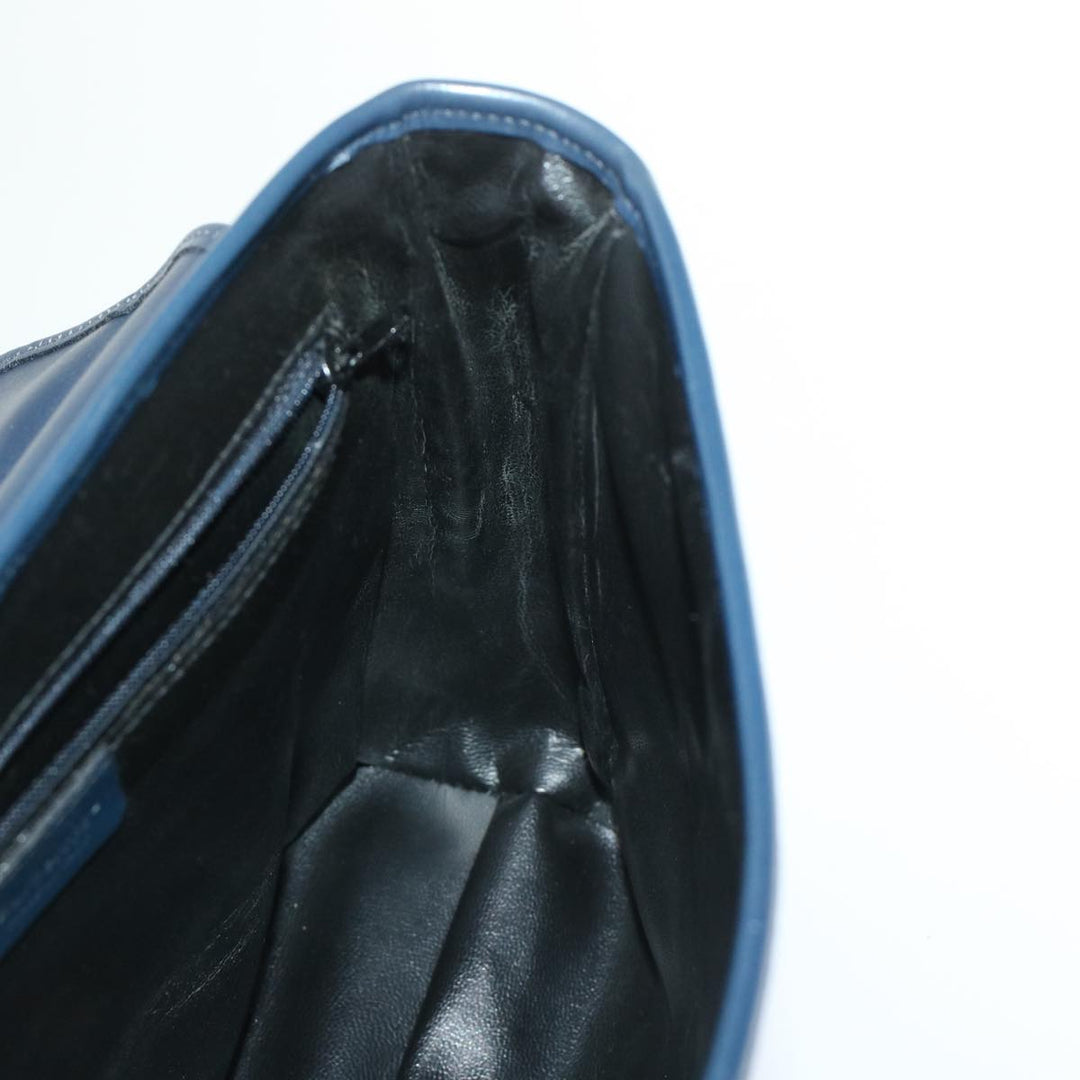 BurberrySs Nova Check Hand Bag Nylon Leather Blue Auth yk7428