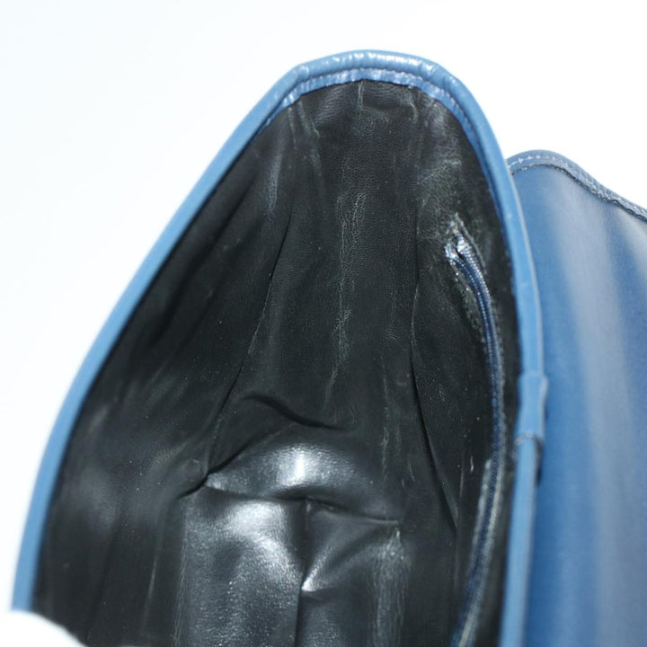 BurberrySs Nova Check Hand Bag Nylon Leather Blue Auth yk7428