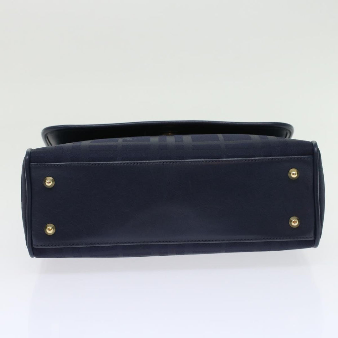 BurberrySs Nova Check Hand Bag Nylon Leather Blue Auth yk7428