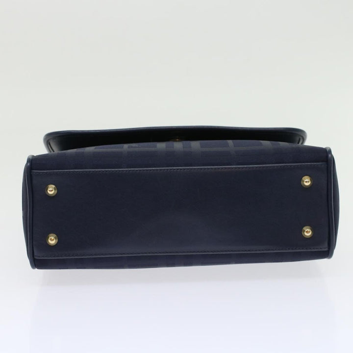 BurberrySs Nova Check Hand Bag Nylon Leather Blue Auth yk7428