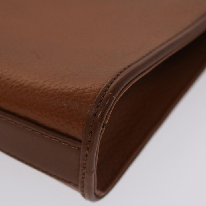 BURBERRYS Clutch Bag Leather Brown Auth yk7639