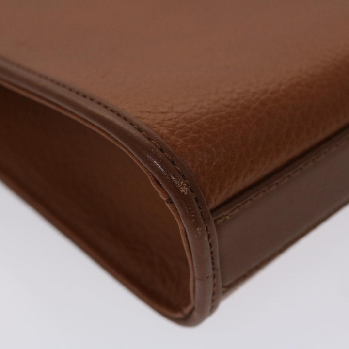 BURBERRYS Clutch Bag Leather Brown Auth yk7639