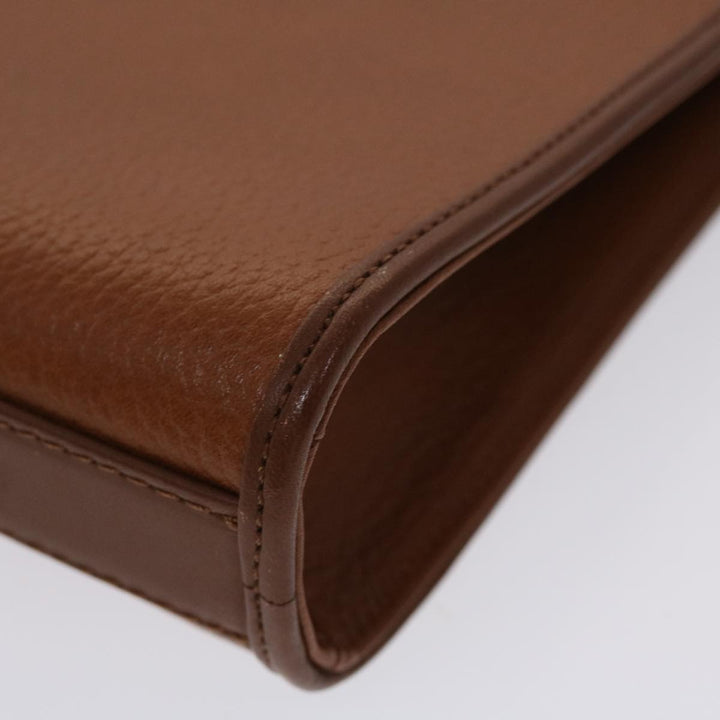 BURBERRYS Clutch Bag Leather Brown Auth yk7639
