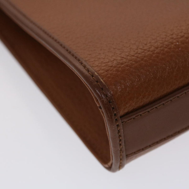 BURBERRYS Clutch Bag Leather Brown Auth yk7639