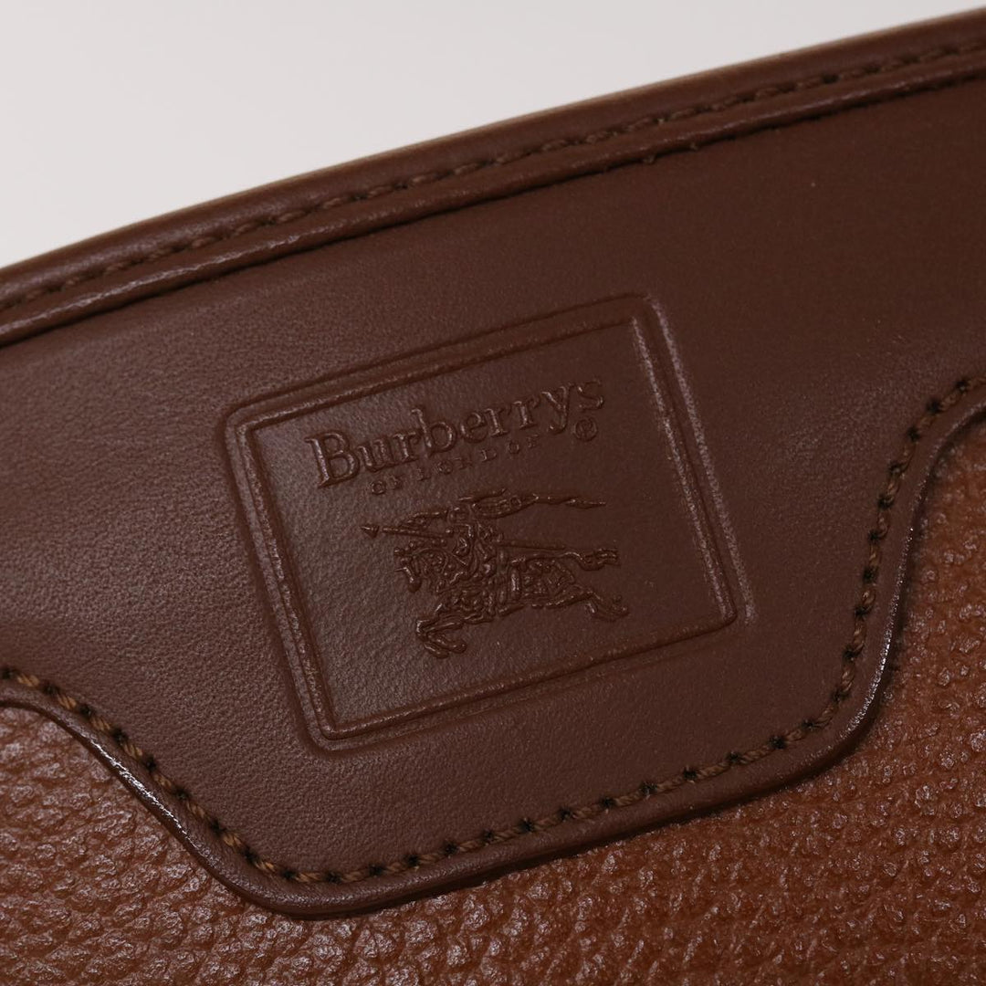 BURBERRYS Clutch Bag Leather Brown Auth yk7639