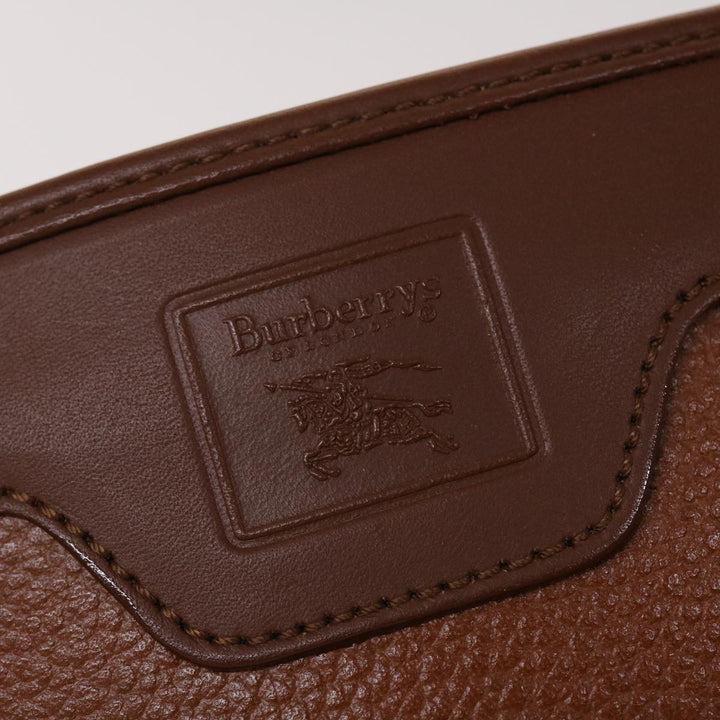 BURBERRYS Clutch Bag Leather Brown Auth yk7639