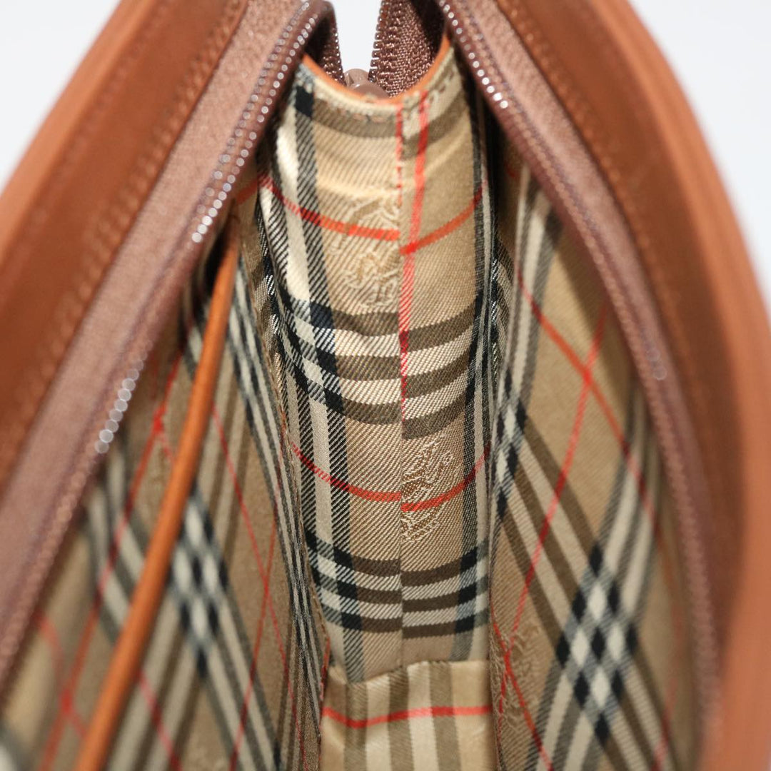 BURBERRY Clutch Bag Leather Brown Auth Yk7639