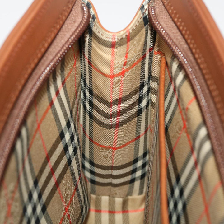 BURBERRY Clutch Bag Leather Brown Auth Yk7639