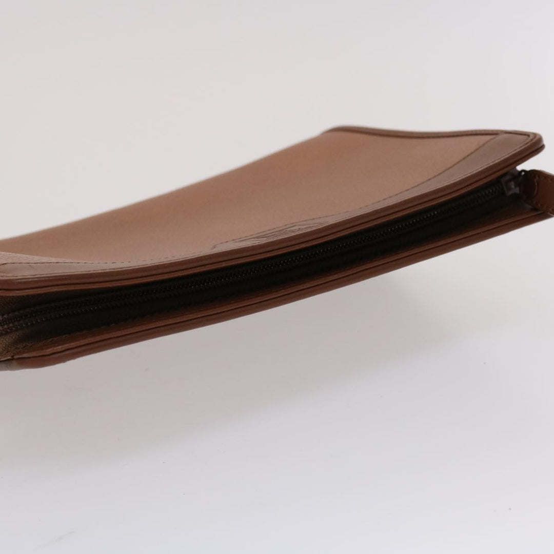 BURBERRYS Clutch Bag Leather Brown Auth yk7639