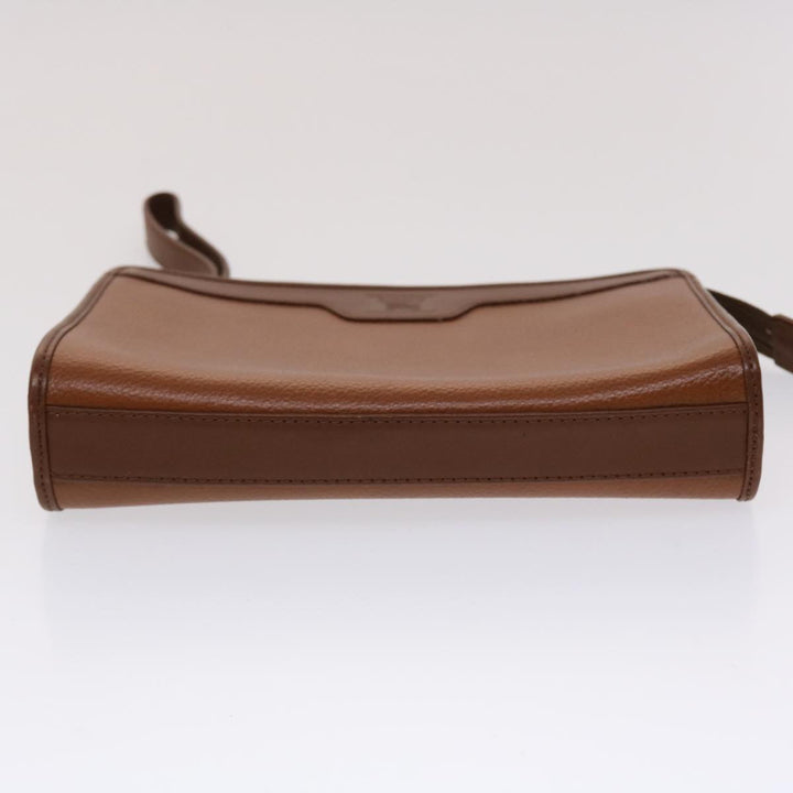 BURBERRYS Clutch Bag Leather Brown Auth yk7639